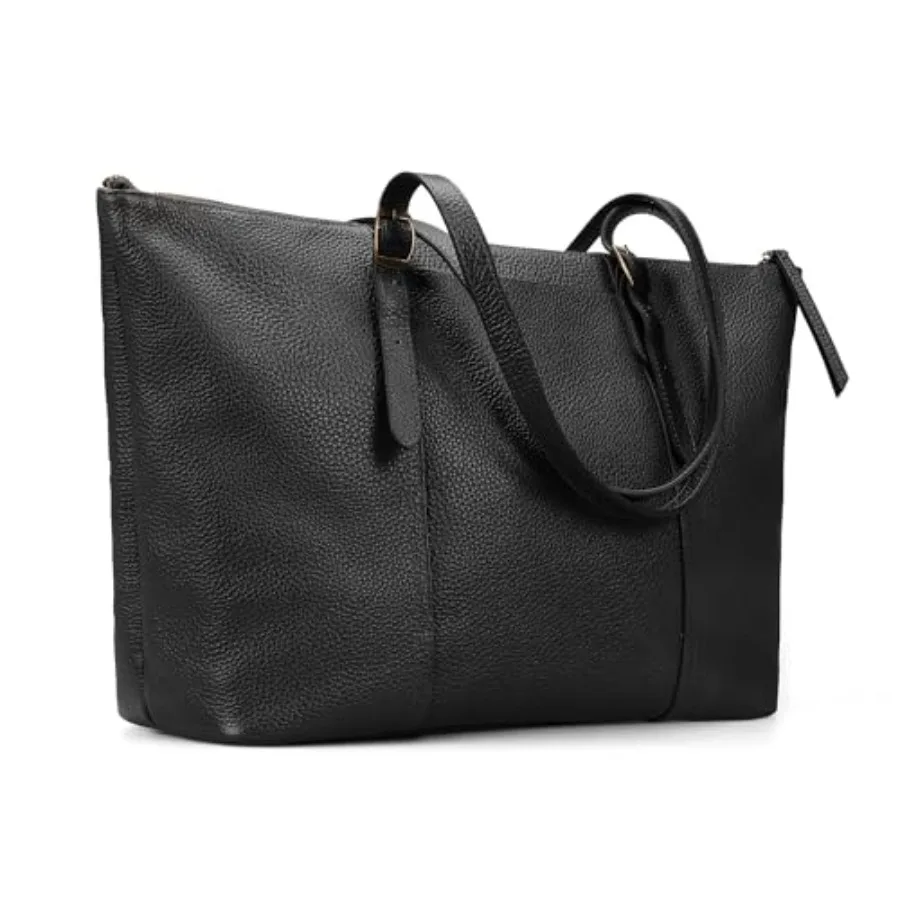 

Vintage Genuine Leather Work Tote Bag for Women Large Tote Bag with Zipper Leather Purse and Handbags with Compartment