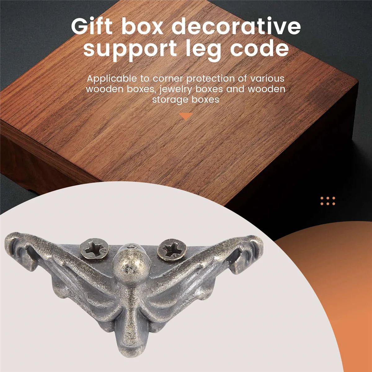 30 PCS Antique Jewelry Box Feet Leg Wood Case Corner Protector Decorative Furniture Legs for DIY Jewelry Chest Gift Box Wood Box