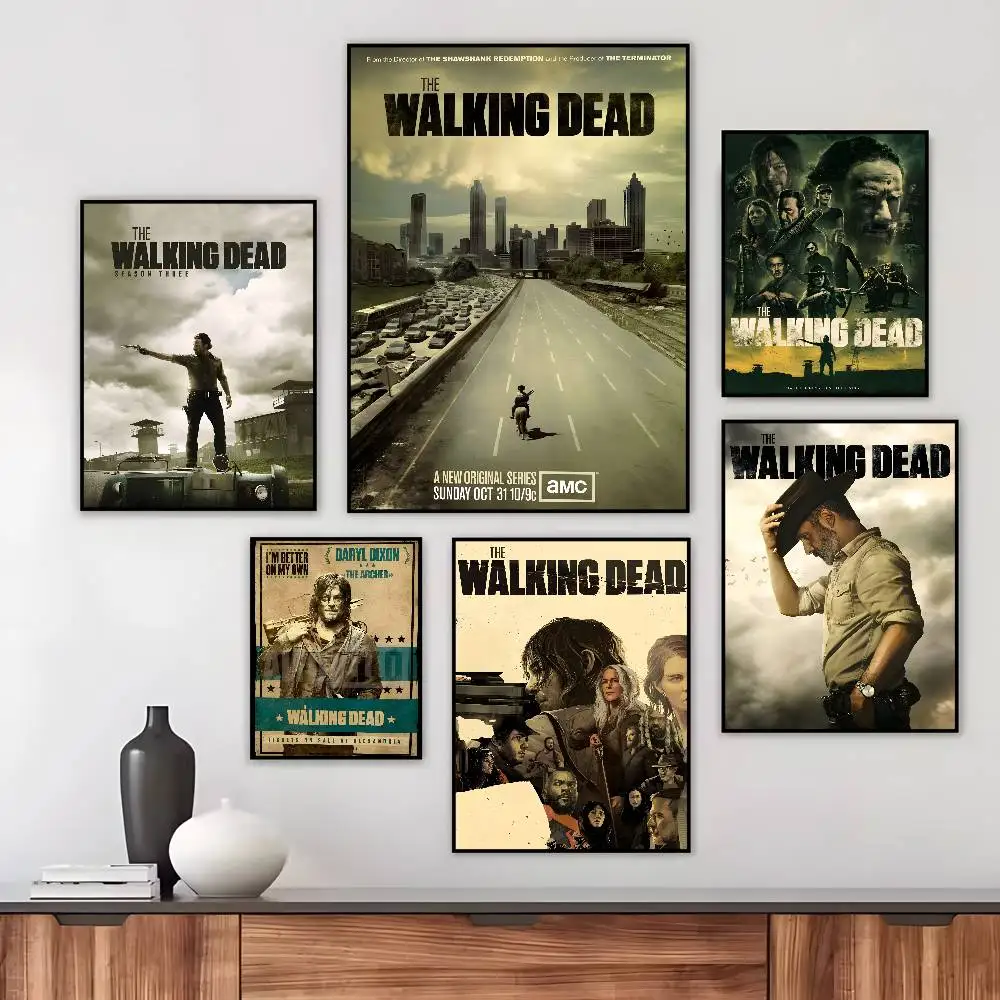 Póster de Rick Grimes The Walking Dead, lienzo HD, papel de impresión estético avanzado, arte de pared para decoración del hogar y sala de estar
