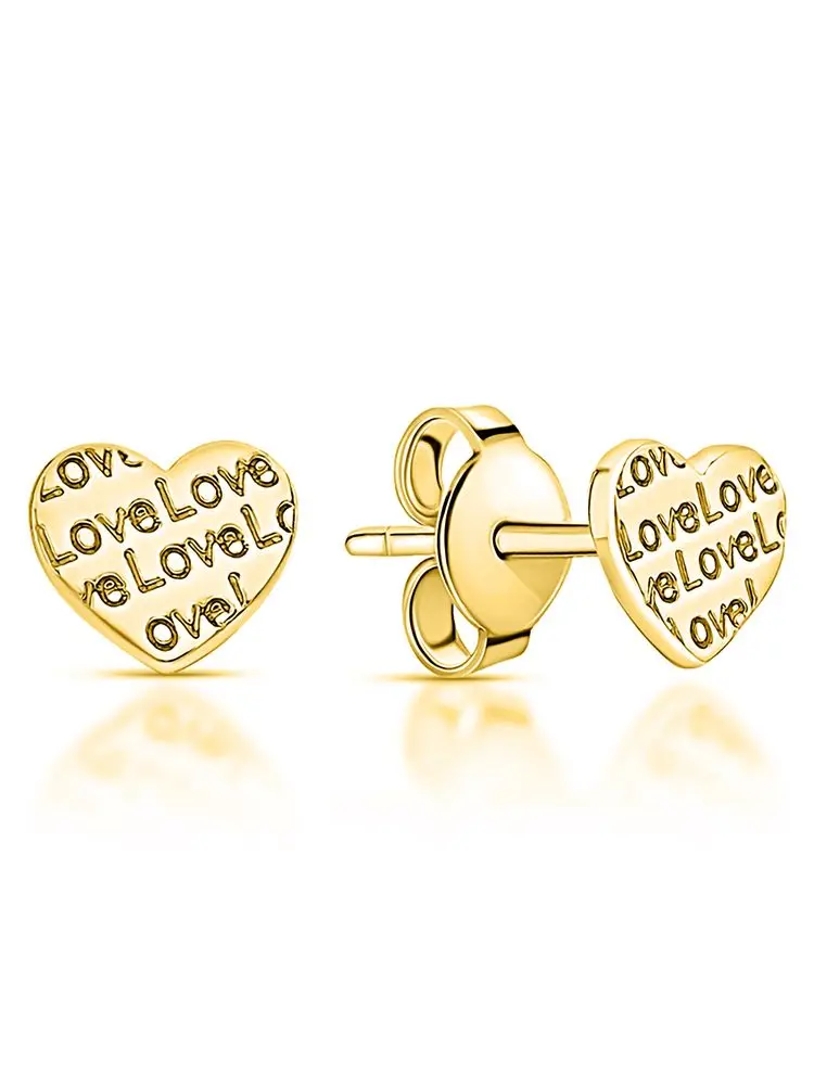 925 فضة على شكل قلب الأذن ترصيع الحب رسالة القرط للنساء المشاركة الزفاف عالية الجودة غرامة مجوهرات هدايا