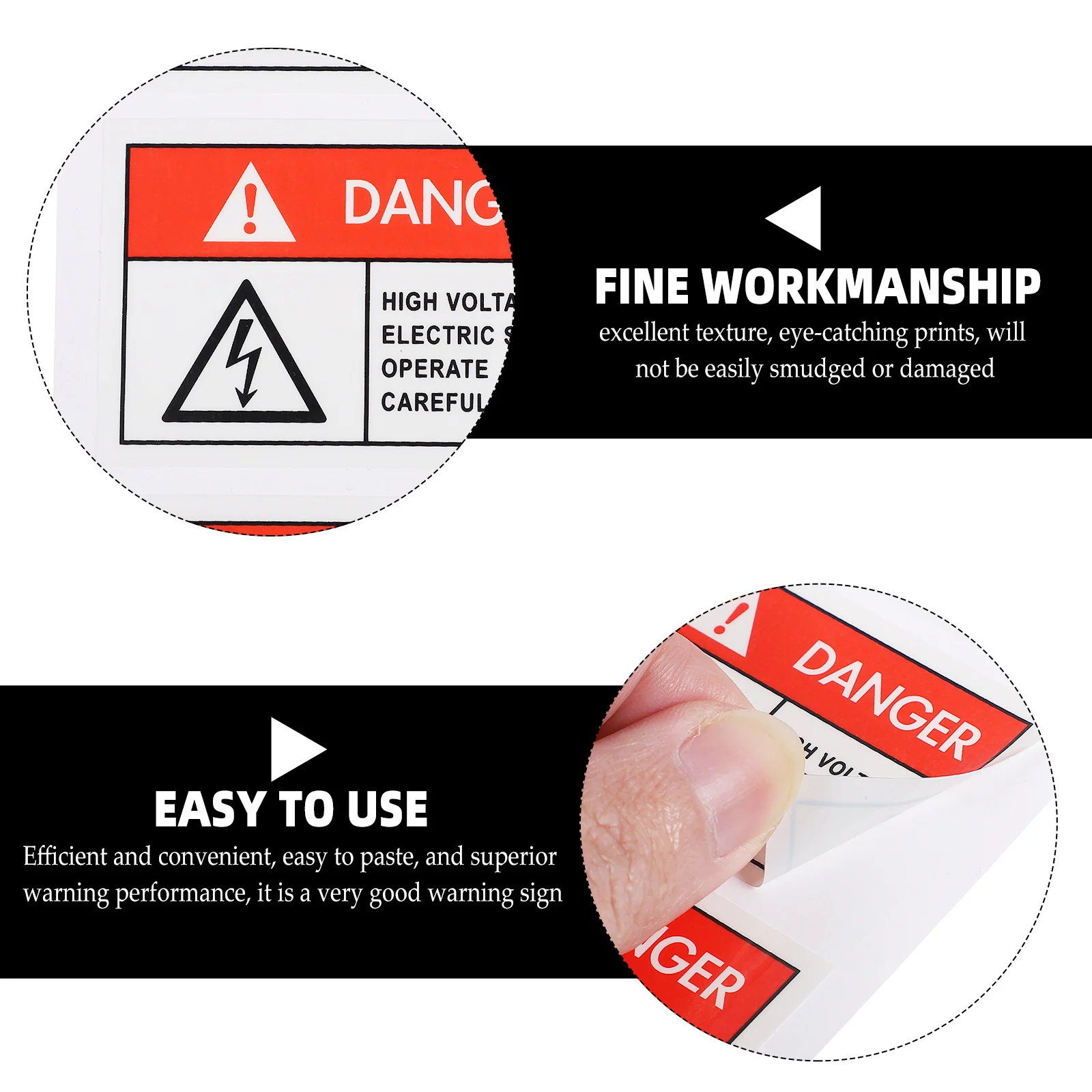 6 Pcs Electricity Warning Labels Stickers Equipment Shocks Decal Sign Electronic Pp Synthetic Paper Caution