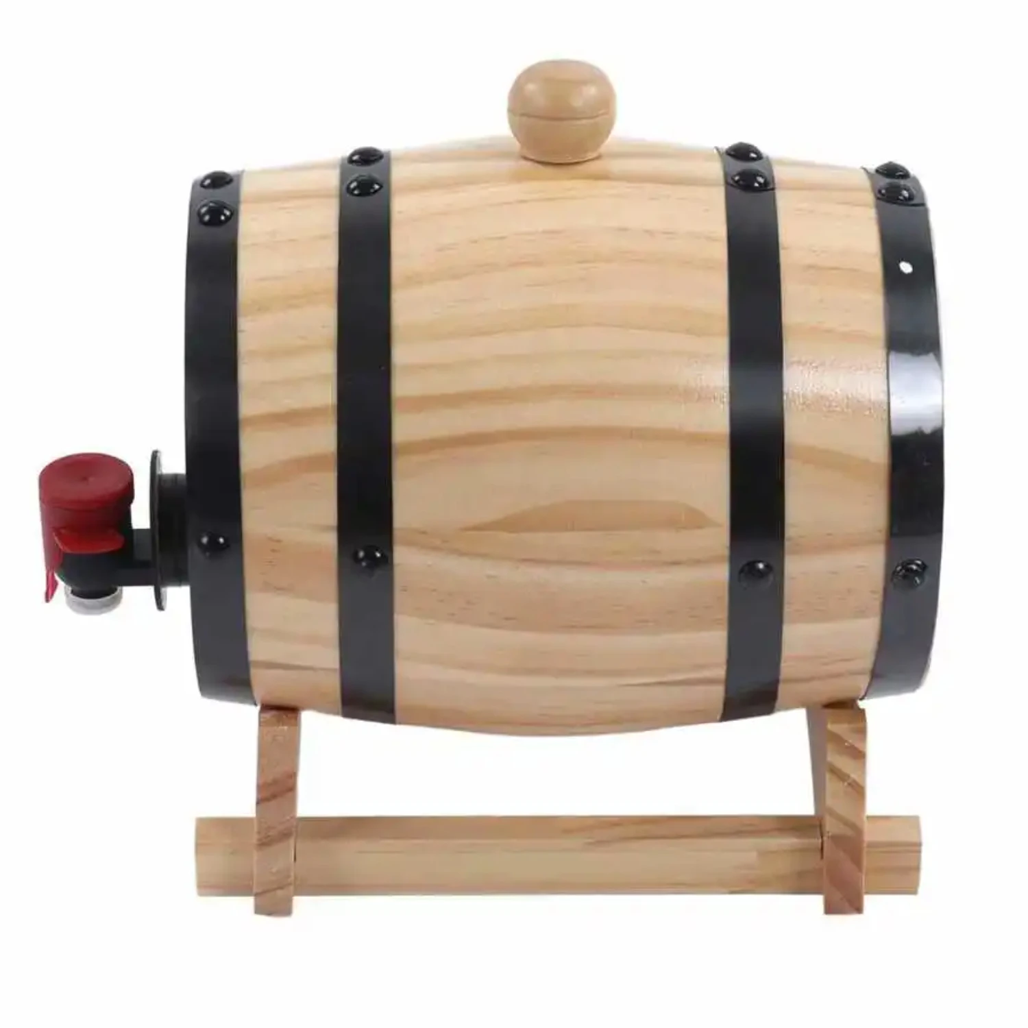 Pine Special 1/3/5L Wine Barrel Dispenser with Stand for Beer, Tequila, Whiskey - Barbecue Shop