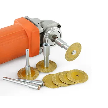 40mm 미니 다이아몬드 Brazed 커팅 디스크 소형 원형 톱 블레이드 그라인딩 휠 로터리 연마 디스크 연결로드가있는 Dremel 도구