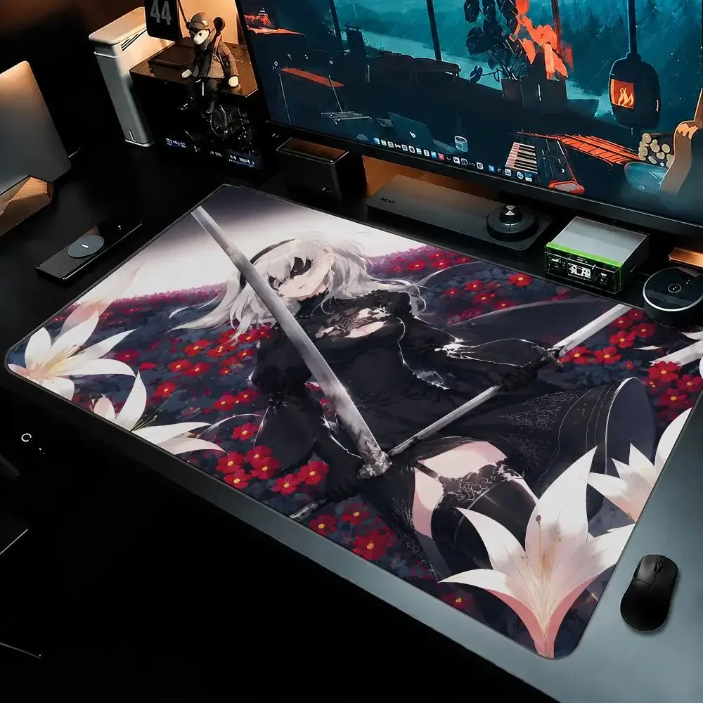 E-sports Pretty NieRAutomata 2B Mouse Pad Anti-Slip Rubber Base Extended Desk Mat For Gamers Office Computer Accessories