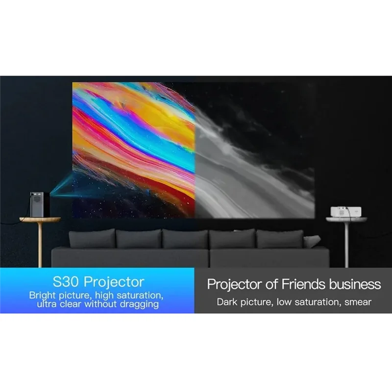 Proyector inteligente ABZW S30MAX Android Wifi 4K con Wifi Bluetooth bolsillo 4K 9500L Android 10,0 proyector