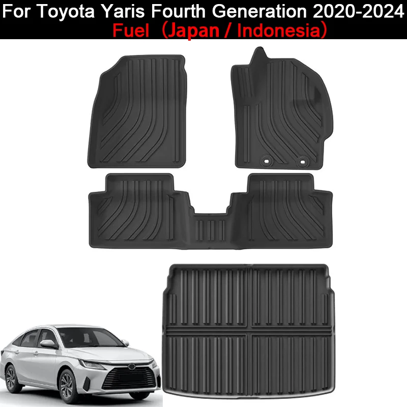 

for Toyota Yaris Fourth Generation 2020 2021 2022 2023 2024 Fuel Car Floor Mats TPE 3D Cargo Liner Trunk Pad right-hand drive
