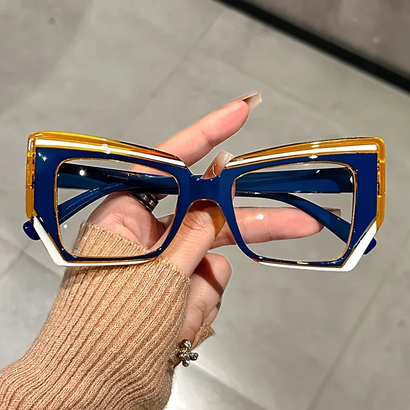Blue light blocking glasses, Y2K cat eyes, transparent lenses, computer glasses, women's and men's decorative glasses