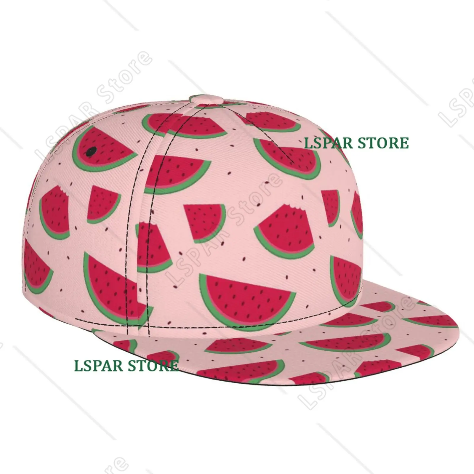 Watermelon Print Pattern Flat Brimmed Hat Street Skateboarding Hip-hop Hat Outdoor Leisure Sun Shading Baseball Hat Universal