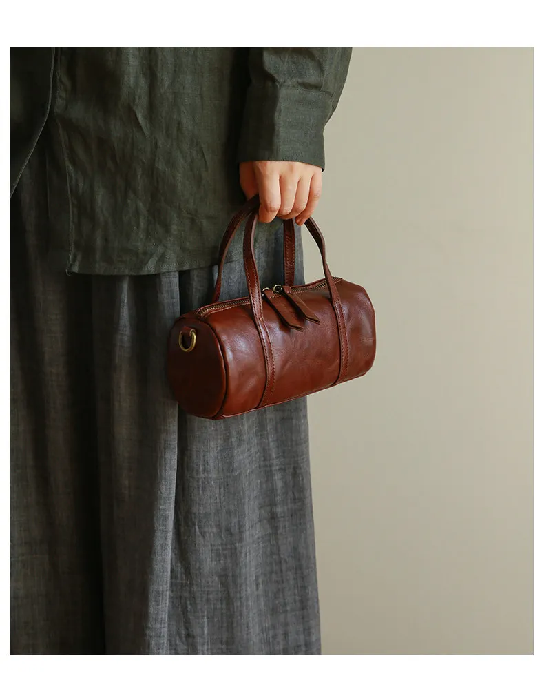 PNDME modische, lässige, handgefertigte Damenhandtasche aus erster Schicht Leder, schlichte, Vintage-Optik, echtes Leder, niedliche Mini-Umhängetasche für Damen – Detail 13