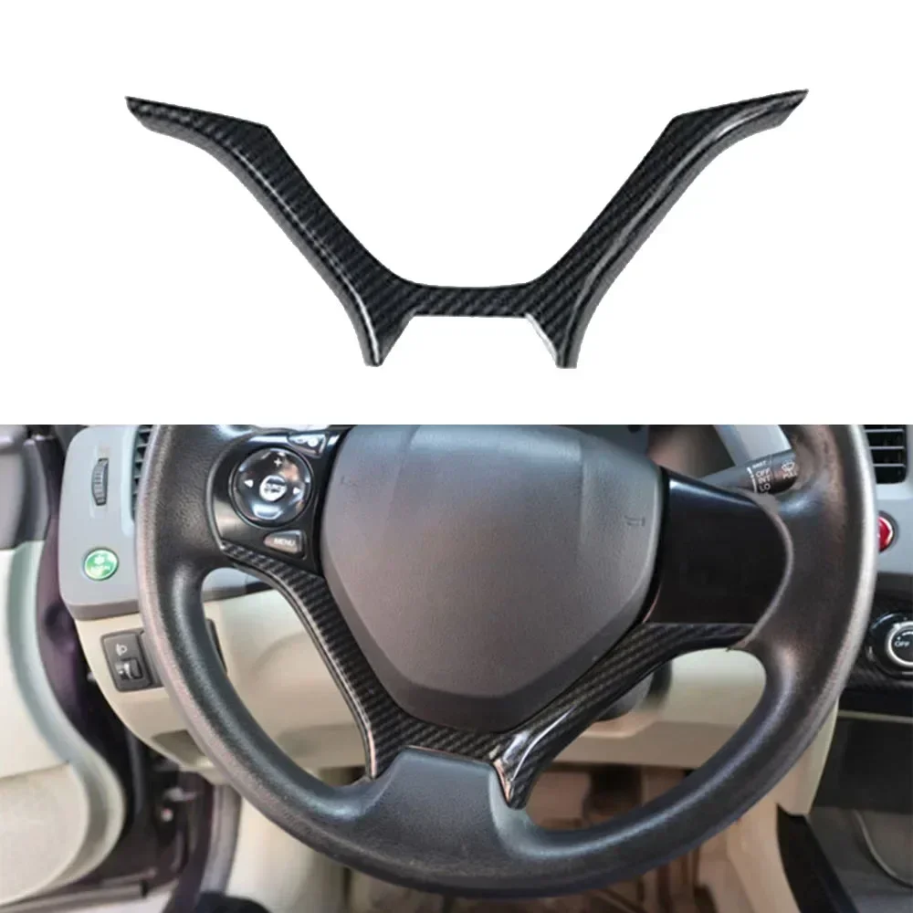 

Carbon Fiber Steering Wheel U Type Cover Trim Fit For HONDA Civic 9th 2012-2015 Car Styling Steering Wheel Cover Accessories