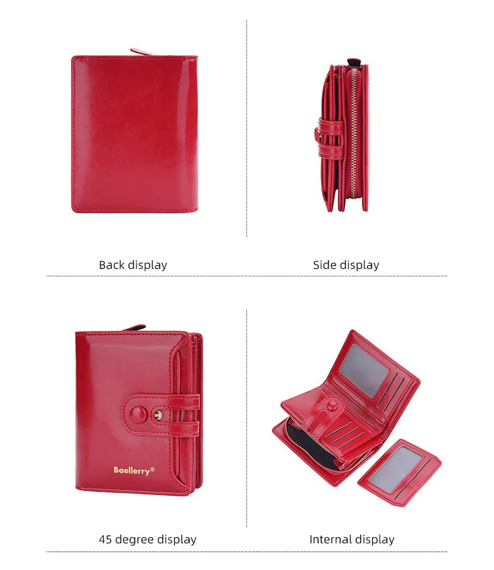 Damen-Geldbörse aus geöltem gewachstem Leder – Schnallenverschluss, vertikales Münzfach mit Reißverschluss und 6 Kartenfächern (Heritage-Design) – Detail 10