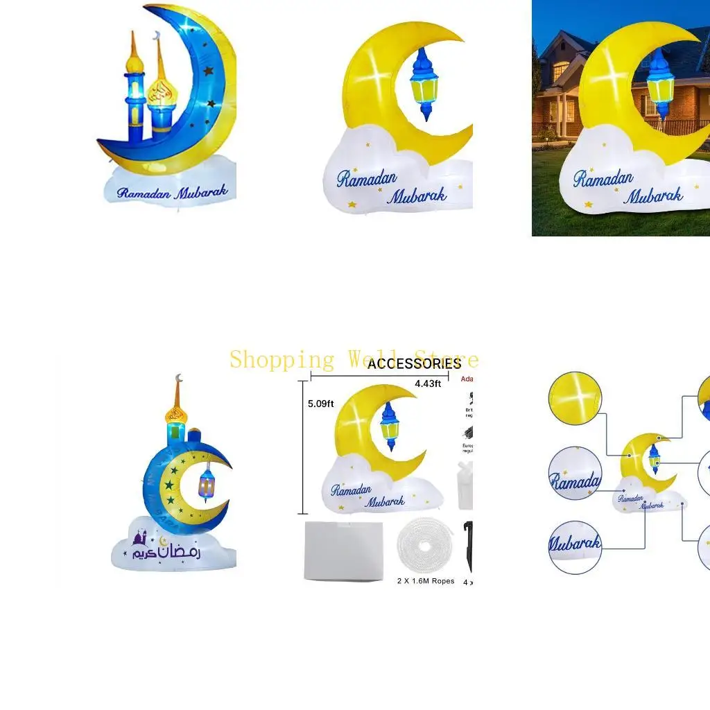 KX4B Inflatable Ramadan Muslim/ s Built-in LED Lights Inflatable Outdoor Garden