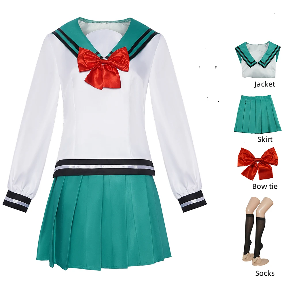 

Kokomi Teruhashi Cosplay Costume Women JK Uniforms Set Anime The Disastrous Life of Saiki K Cosplay Top Skirt Sailor Suit