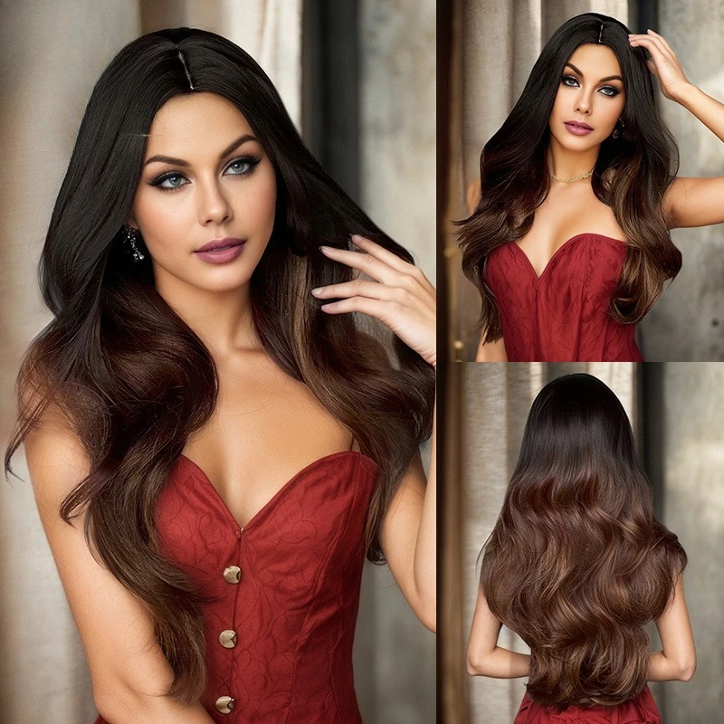 

Wig Full Head Hairstyle Natural Color Simulation Women's Long Bangs Korean Wig