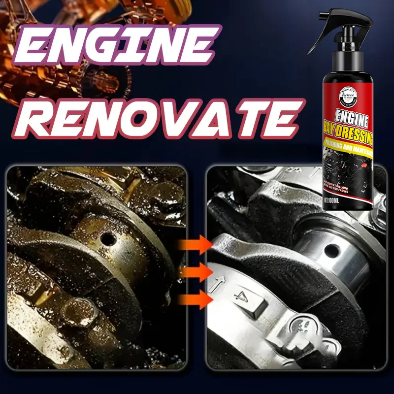 100ml Engine Bay Dressing Spray Car Engine Degreaser Cleaner Polishing Maintenance Agent Long Lasting Shine Anti Aging
