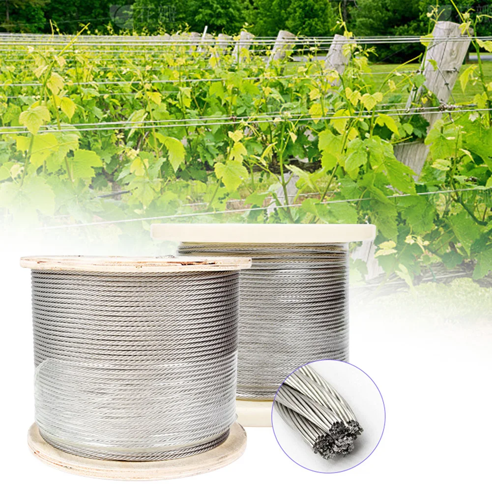 20M Stainless Steel Cable,Steel Wire Rope Cable,Rustproof Clothesline Rope,Multi-Purpose Utility Rope For Outdoor Camping