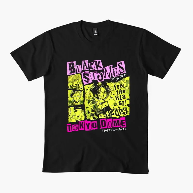 

Nana Osaki 0330 The Black Stones Punk Band Gift T shirt Large size Tops Anime Girl Graphic Print Y2k Clothes Cartoon Tee