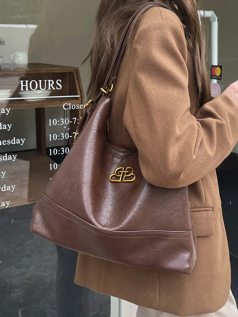 CGCBAG-Bolso de mano de lujo para mujer, bolsa de hombro de alta calidad, de cuero PU, de diseño Vintage, a la moda, 2023