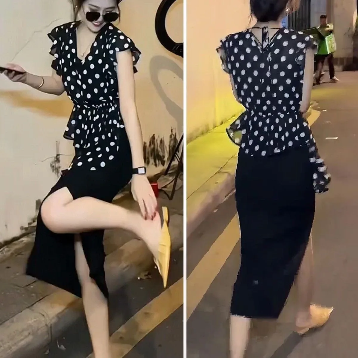 

Hebden Style Elegant Polka Dot Shirt plus Size Unique Beautiful Top Comfortable Breathable V-Neck Sleeveless Summer Fashion