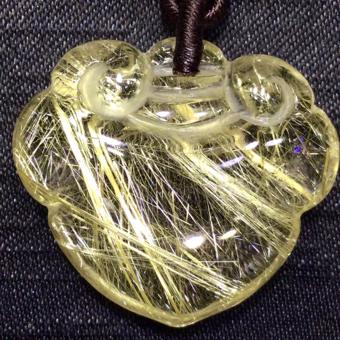 

Натуральный золотистый рутиловый кварц, прозрачный кулон 25*28*9.5мм, рутиловые украшения для мужчин и женщин, Бразилия, AAAAA