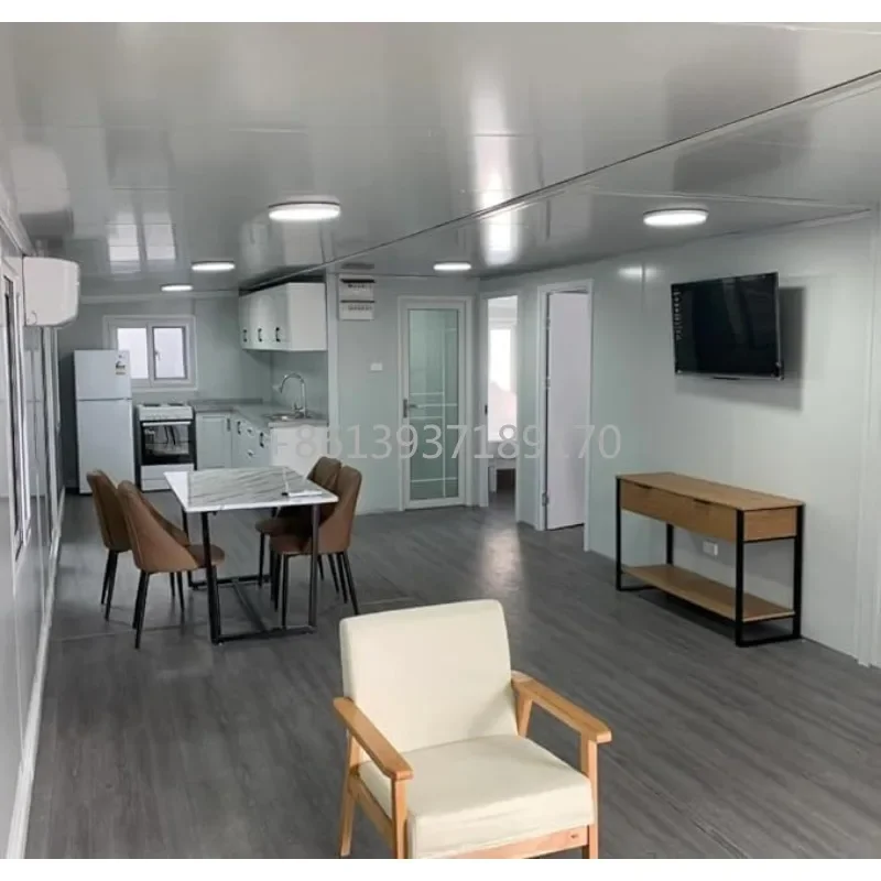 20ft Mobile Expandable Prefabricated Tiny Home Modern Villa Prefab House with Lockable Door & Window Restroom & Cabinet