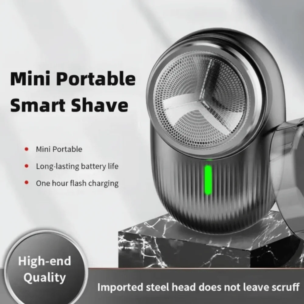 Cordless Mini Electric Shaver USB Rechargeable Waterproof Electric Beard Shaver Compact Colorful button lights