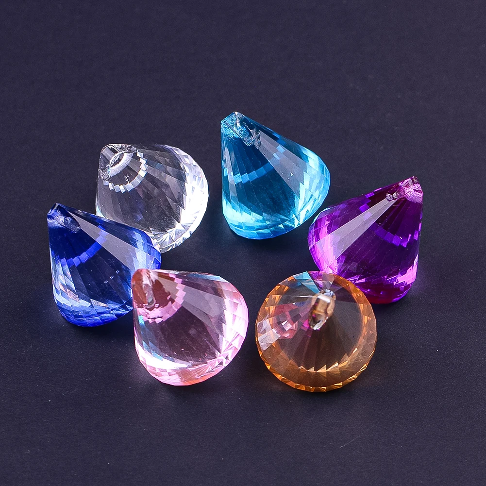 

Cone Prism Colored Crystal Pendant Ornaments DIY Chandelier Sun Catcher Faceted Glass Beads Home Decoration Hanging Supplies