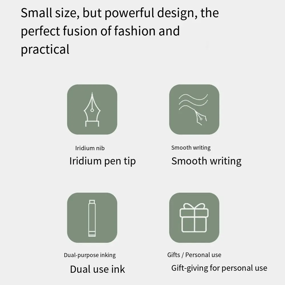 Luxury Portable Mini Fountain Pen Extra Fine Nib Short Pocket Writing Pen Acrylic EF F Nibs Ink Pens Stationery