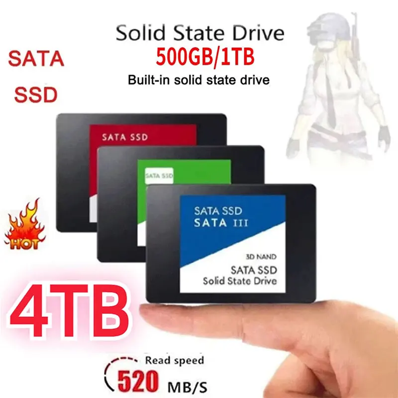 Fast SATA SSD 2.5Inch High Speed SSD 4TB 500GB HD 1TB Internal SSD 2TB Solid State Drive For Laptop SSD Notebook