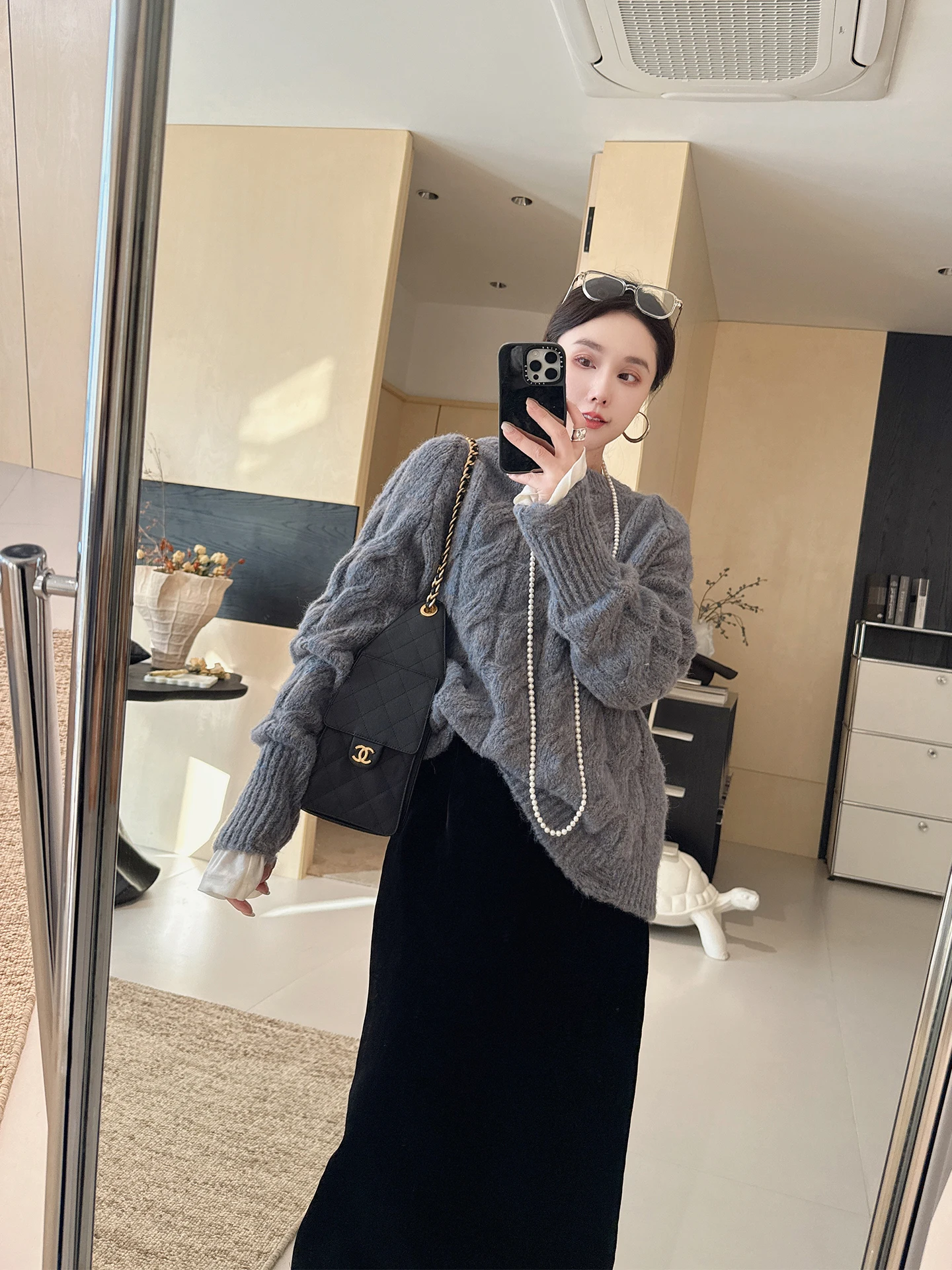 

Женский шерстяной свитер Mandyen Sicily: свободный крой, круглый вырез, вязаный топ, классический узор, повседневный, теплый, утолщенный, зимний