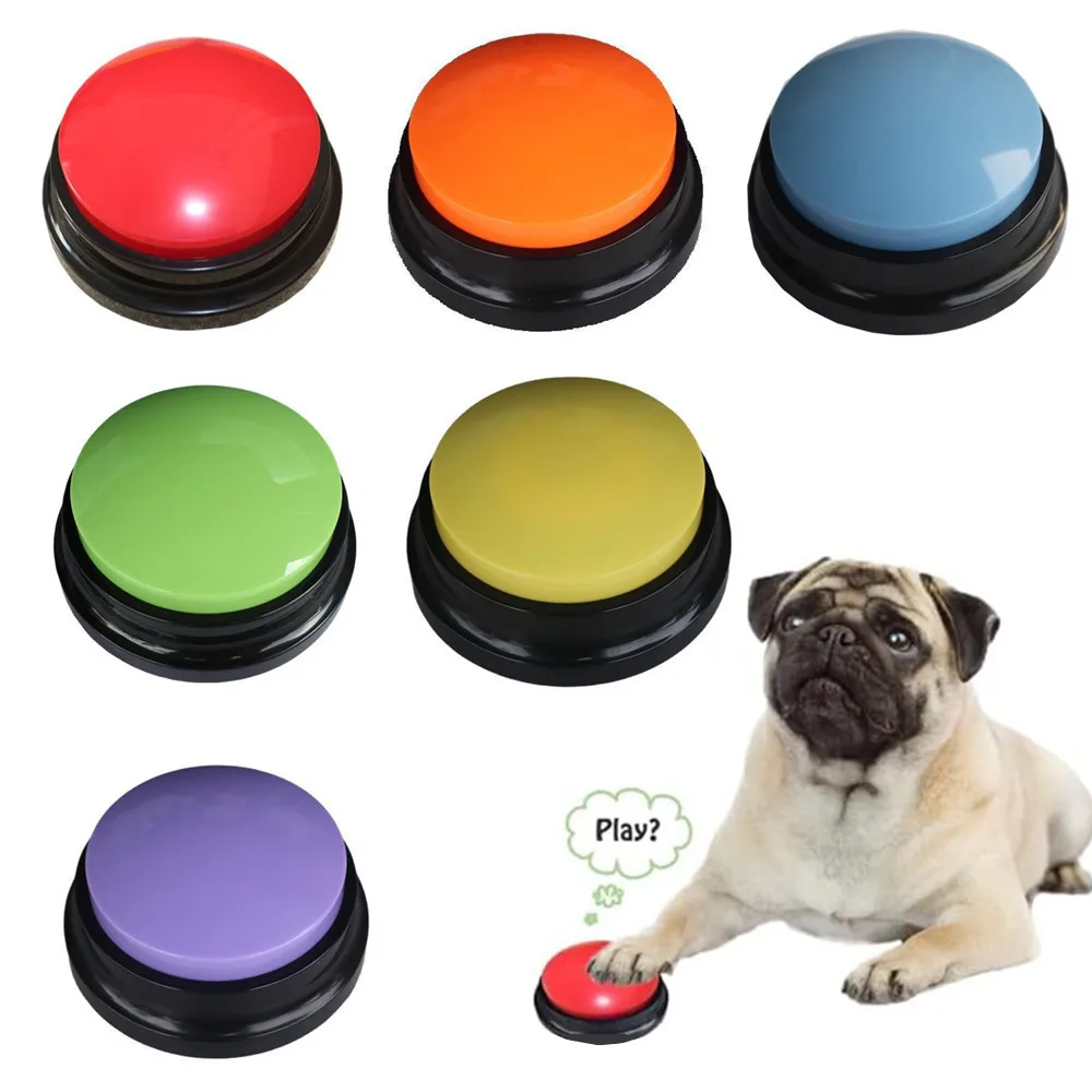 Voice Recording Button Dog Buttons for Communication Pet Training Toys Dogs Dining Bell Recording Sounder Voice Speaker Box