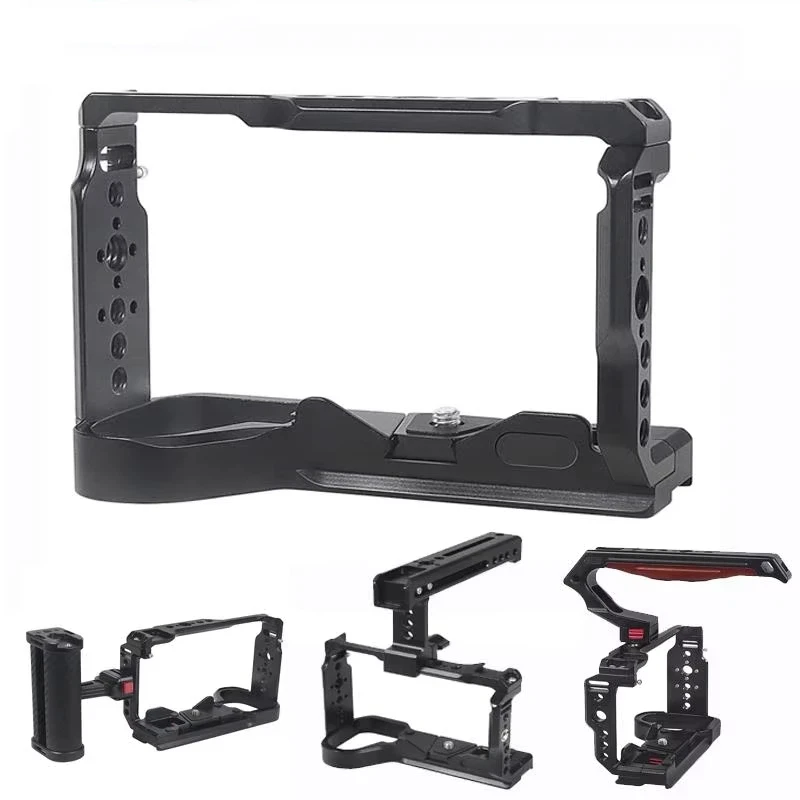 A6700 Camera Cage Stabilizer Rig Aluminum for Sony DSLR Quick Release ARCA Tripod Bracket Cold Shoe 1/4 3/8 Mount Video Vlog Kit