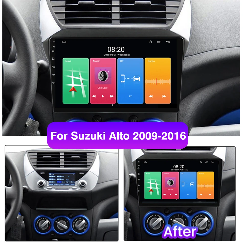 2din Android10 Car Radio Multimedia Player Carplay Auto GPS Navigation DSP BT RDS For Suzuki Alto 2009 2010 2011 2012-2016