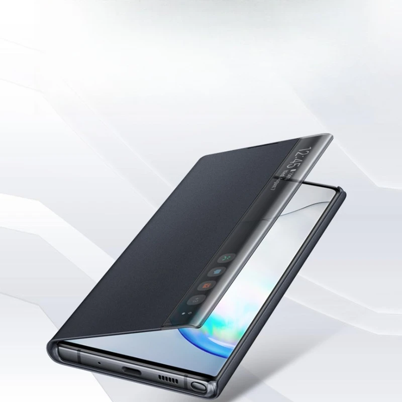 Smart Sleep Awake Flip Case For Samsung Galaxy Note 10 Plus Note10+ Window View Free-flip Smart Chip Cover For Samsung Note 10