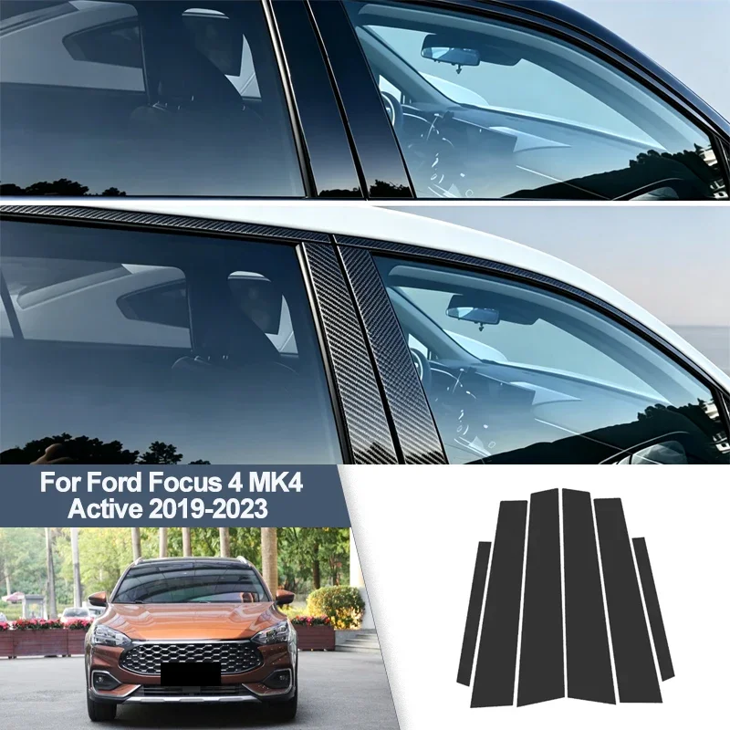 For Ford Focus 4 MK4 Active 2019-2023 B/C Pillar Post Stickers PC Window Middle Pillar Trim Decorative Car Exterior Parts