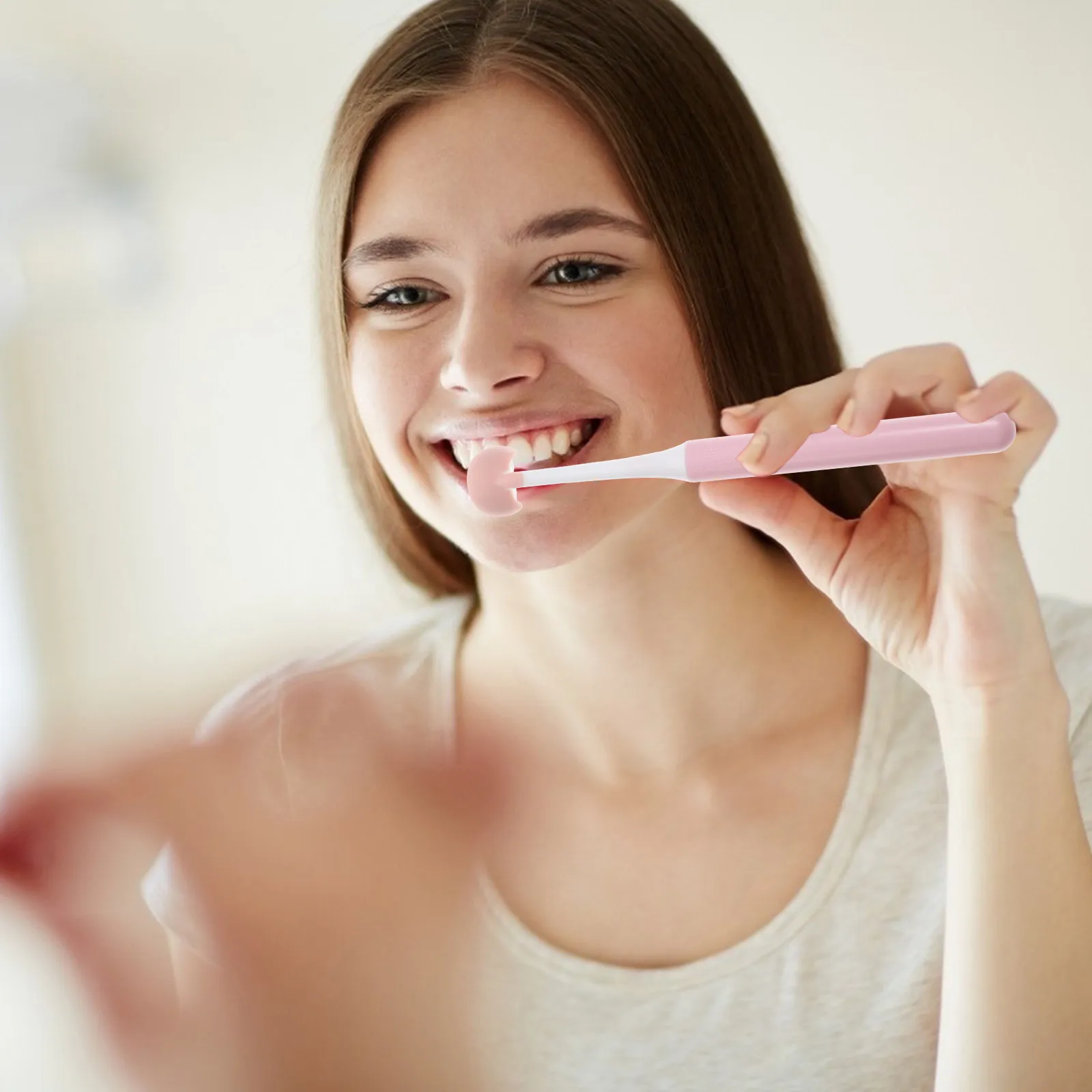 3-Sided Toothbrush Adult Toothbrush Manual Oral Care Tooth Cleaning Brush Curved Handle Teeth Nursing Brush Healthy Dental Care