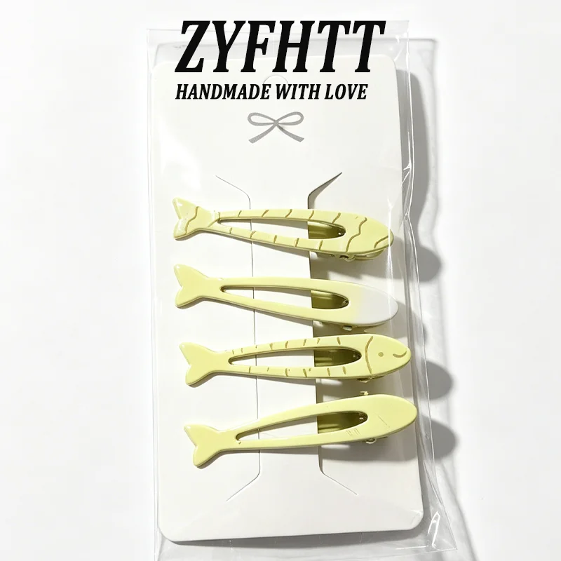 4/8 Stück ZYFHTT Blau-Gelbe Kleine Fisch-Haarspangen für Frauen Niedliche Seitenspangen Modische Mädchen-Haarnadeln Haaraccessoires – Detail 7