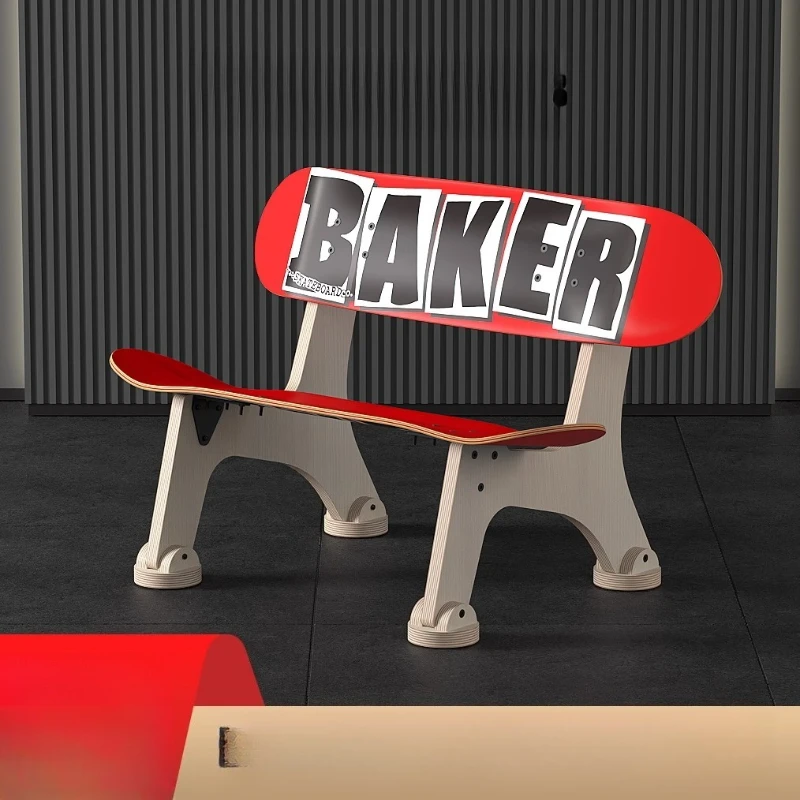 

Creative skateboard furniture trend decorative chair solid wood skateboard bracket scrap DIY mini
