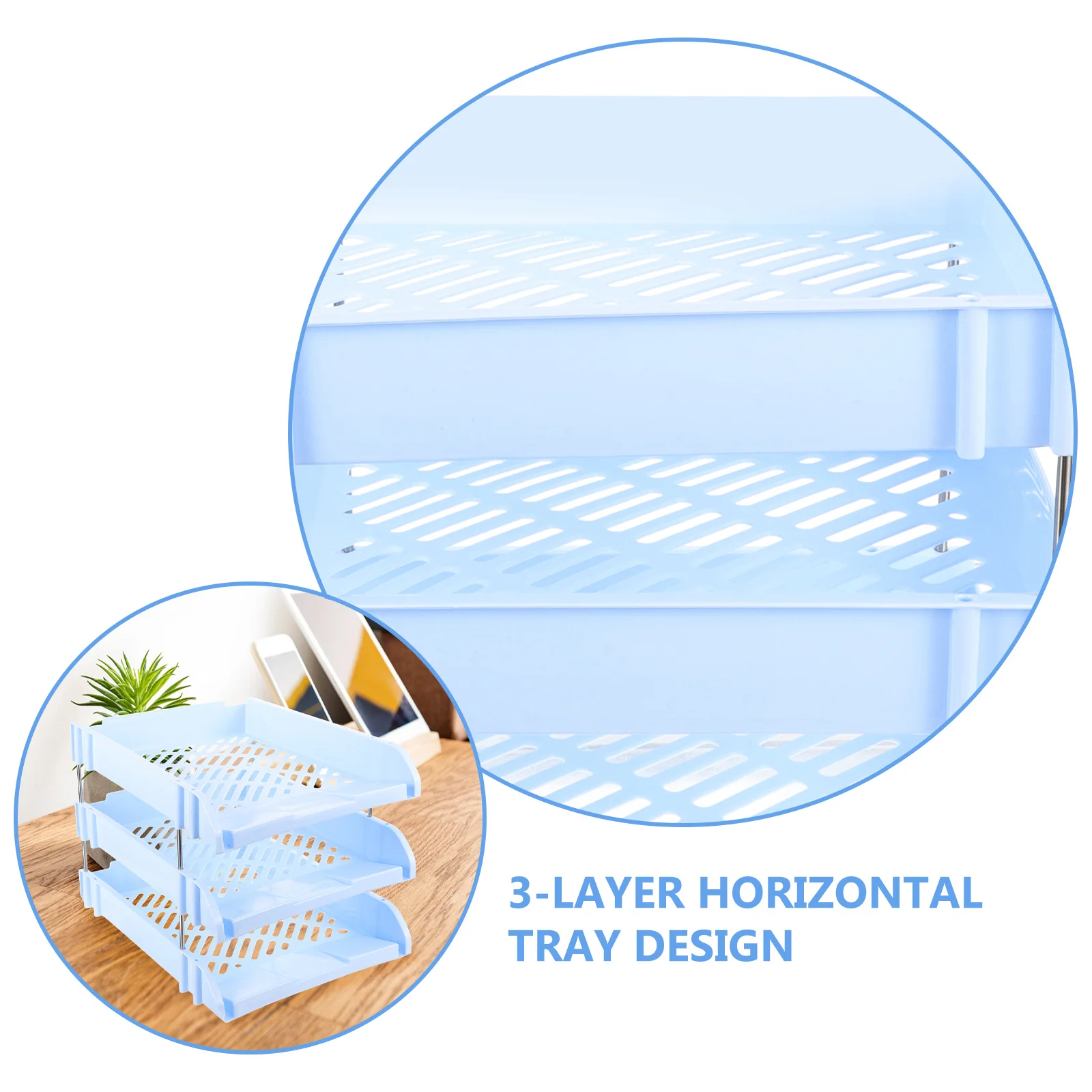 

3-Tier Desk Organizer Paper Tray Desktop File Sorter Letter Tray Office Document Storage Rack Desktop Organizer
