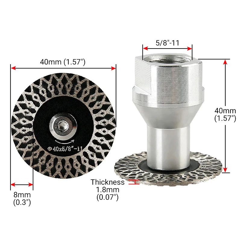 8PCS 40mm Diamond Saw Blade Cutting Disc M10 M14 Flange Mini Circular Blade for Granite Tile Concrete Lettering Grinding Carving