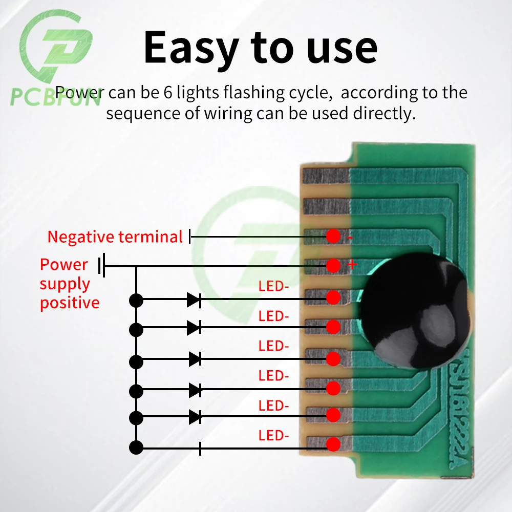 5PCS/lot DC3-5V 6-Channel LED Flashing 6-Channel Running Light Scrolling Light Control Module