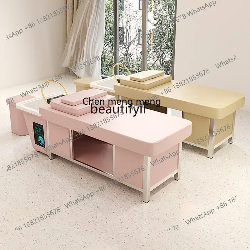 

Stainless Steel Thai Shampoo Chair Barber Shop Intelligent Water Circulation Fumigation Beauty Salon Special Hair Care Head
