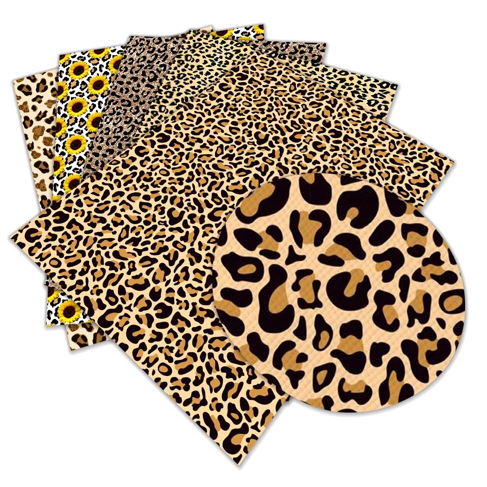 30x22cm Leopard Print Sexy Animal Print Artificial Faux Leather DIY Earring Hair Bow Bag Wallet Crafts Faux Leather