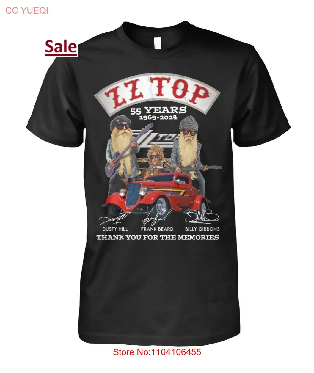 ZZ Top 55 Years 1969 2024 Thank You For The Memories T-Shirt