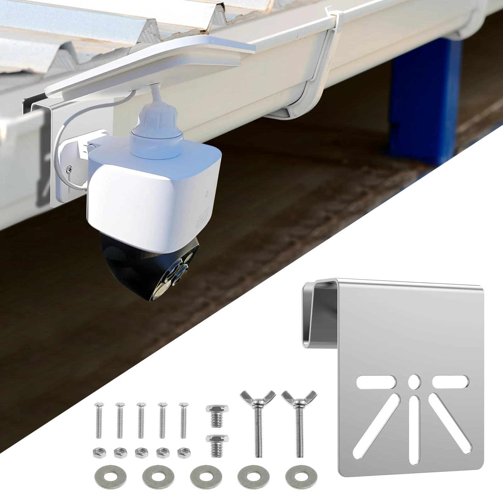 الطاقة الشمسية كاميرا الأمن رف جبل أطقم RVs الضوئية بين قوسين مزراب جبل دعامة فولاذية مقاومة للصدأ حامل جبل معدني Installa #1