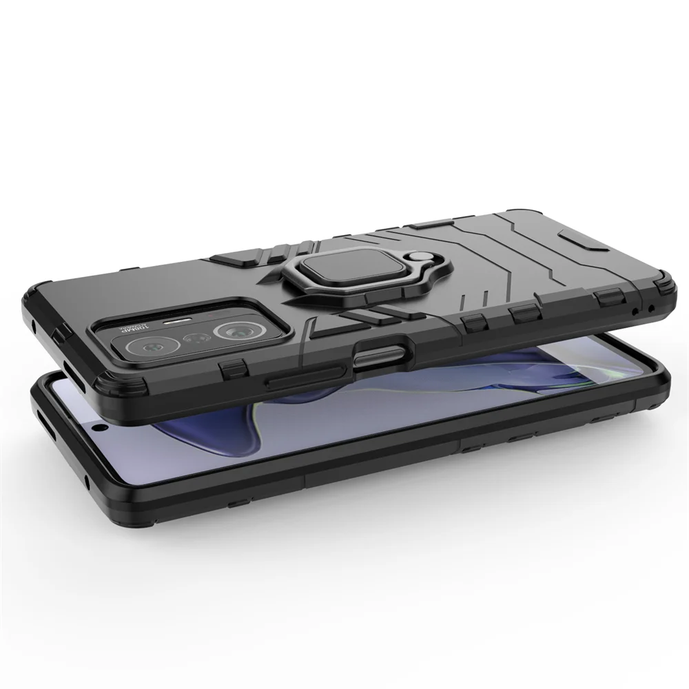 حافظة لهاتف Xiaomi Mi 11T Fusion Ring Armor لهاتف Xiaomi Mi 11T Pro غطاء حماية كامل مضاد للسقوط