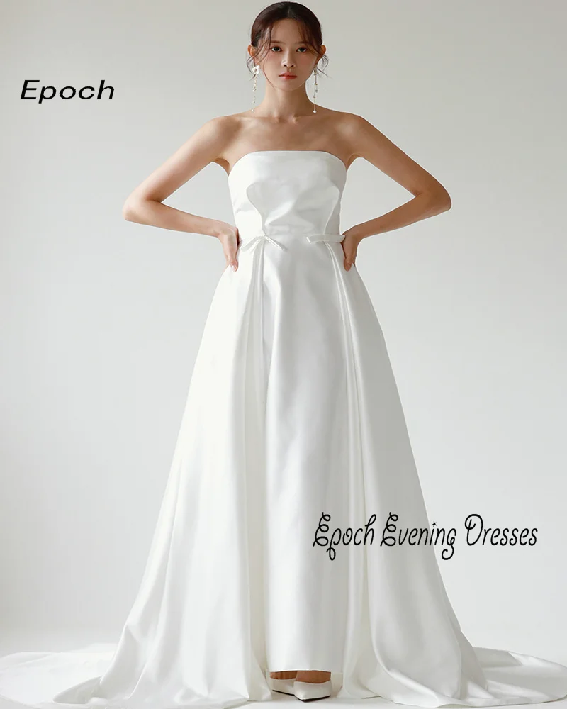 Epoch Long Evening Dress Elegant A-Line Korea Style Strapless Customized Floor-Length Wedding Gowns For Sexy Women 2024 New