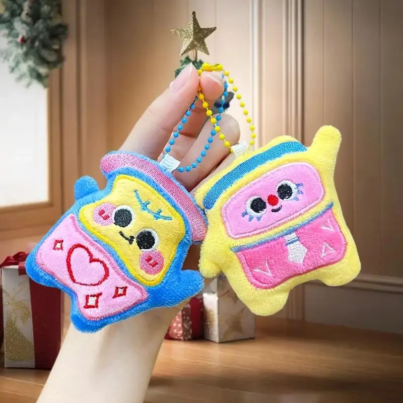 Cute Cartoon Cabinet Plush Pendant Keychain Kawii Stuffed Doll Car Key Ring Backpack Ornament Pendant Decoration Accessories