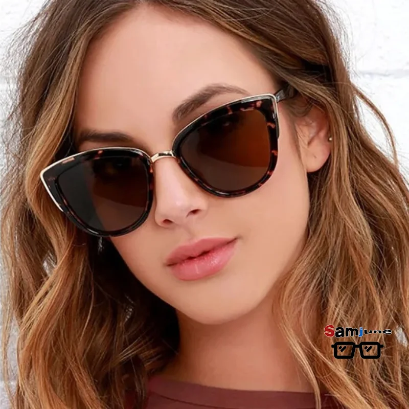 Samjune Lady Cat Eye Sonnenbrille Damen Luxus Vintage Farbverlauf Retro Brille Weibliche Sonnenbrillen