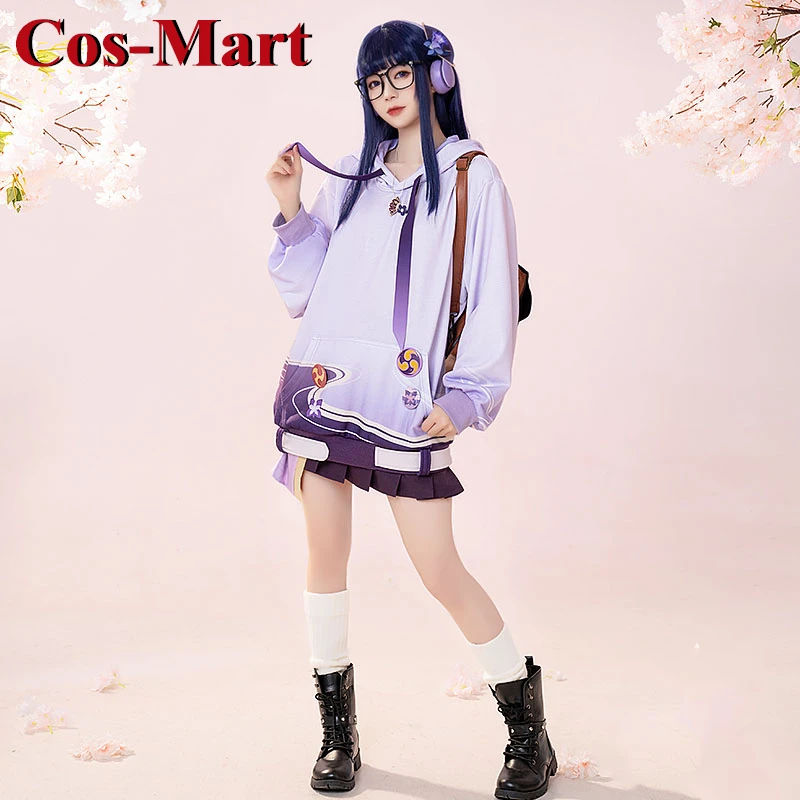 Cos-Mart Game Genshin Impact Raiden Shogun Cosplay Costume Birthday Party Sweet Uniform Activity Party Role Play Clothing